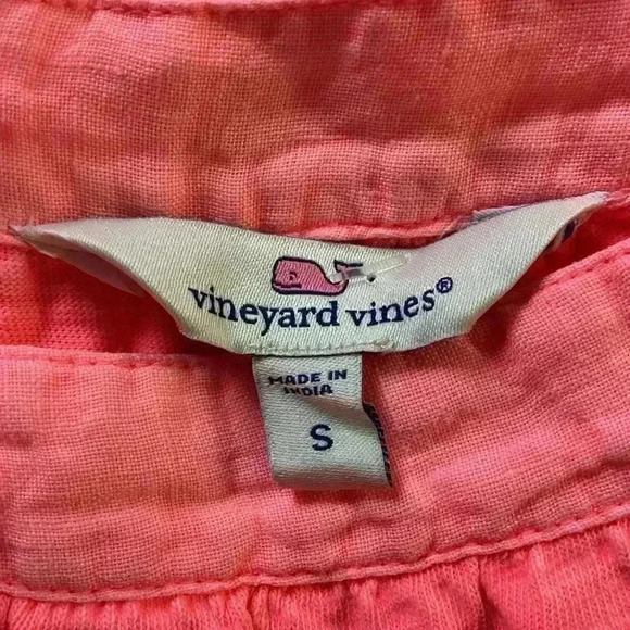 Vineyard Vines Ruffle & Tassle Trim Mini dress Cover up  in Neon Rosa Size Small - Picture 5 of 8